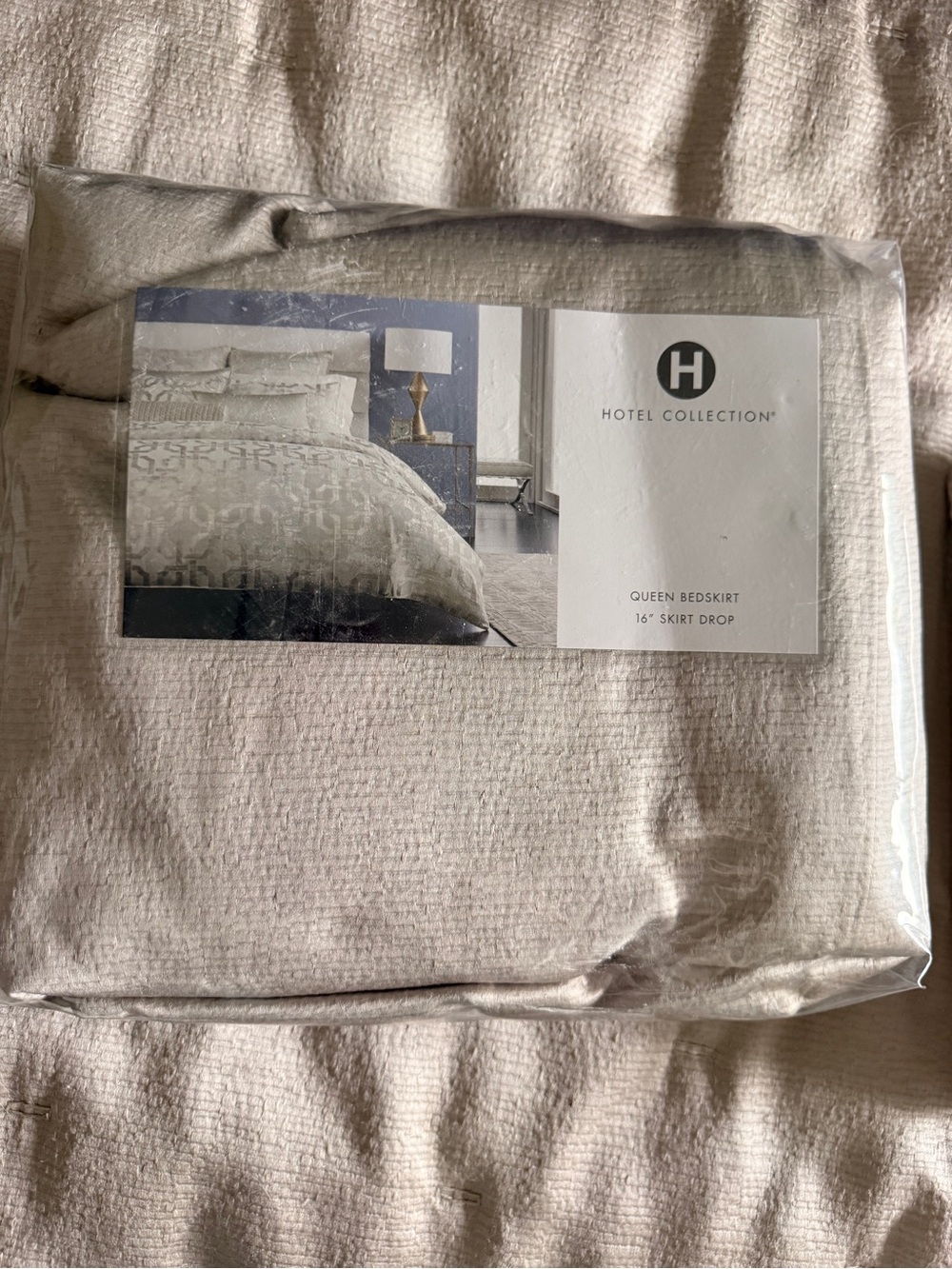 Hotel Collection Queen Bedskirt in Light Beige/Cream